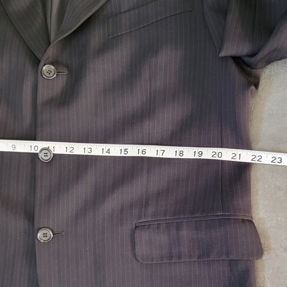 Ermenegildo Zegna Blazer Suit Jacket, Men's, Black Pinstripe, Size 44S - Picture 10 of 14